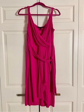 White House Black Market Fuchsia Wrap Midi Dress